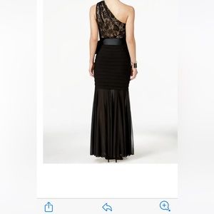 Betsey And Adam Black One Shoulder Mermaid Dress